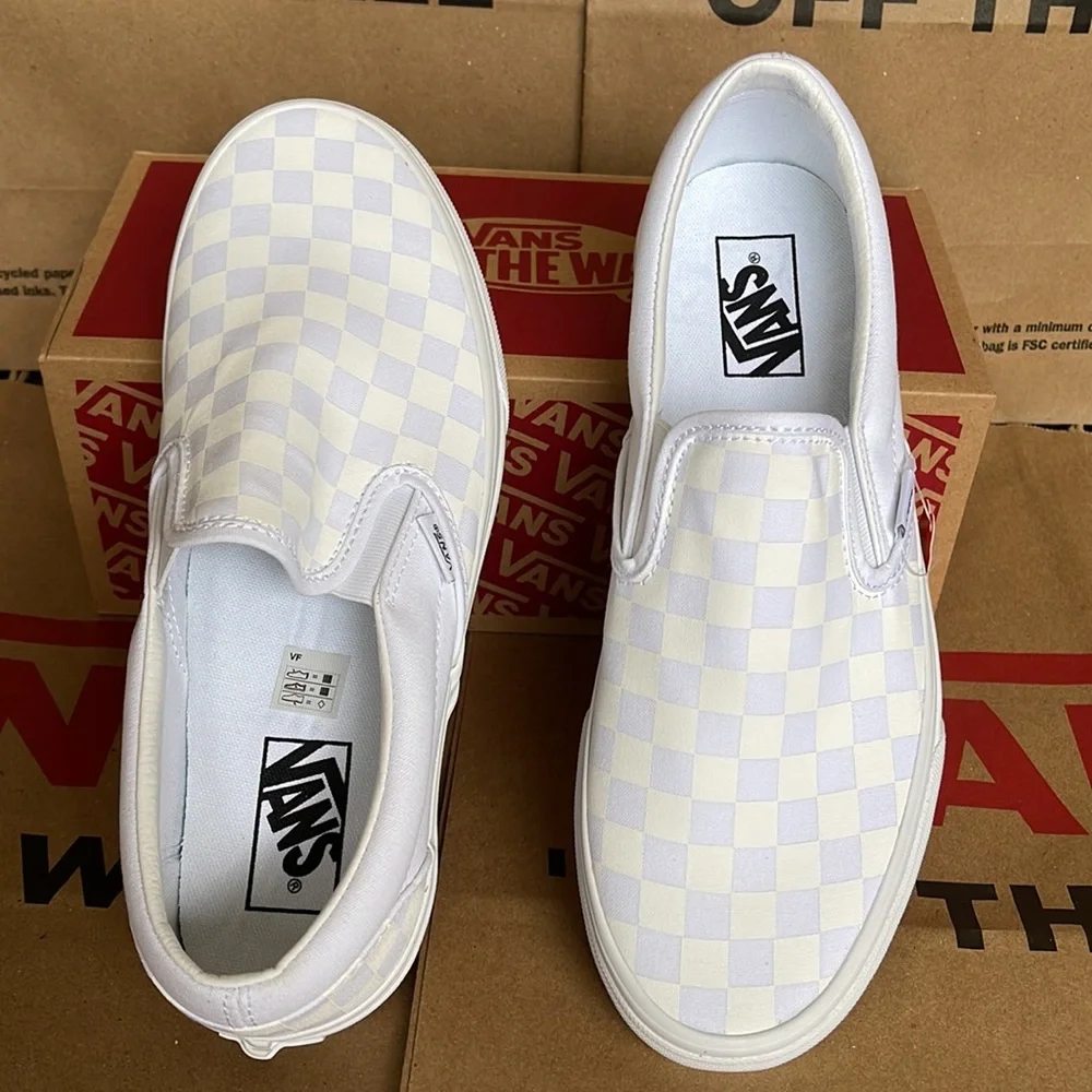 Vans WMNS Classic Slip On Checkerboard True White/ True White sneakers - Picture 13 of 16